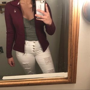 Magenta Spyder Full-Zip Sweater